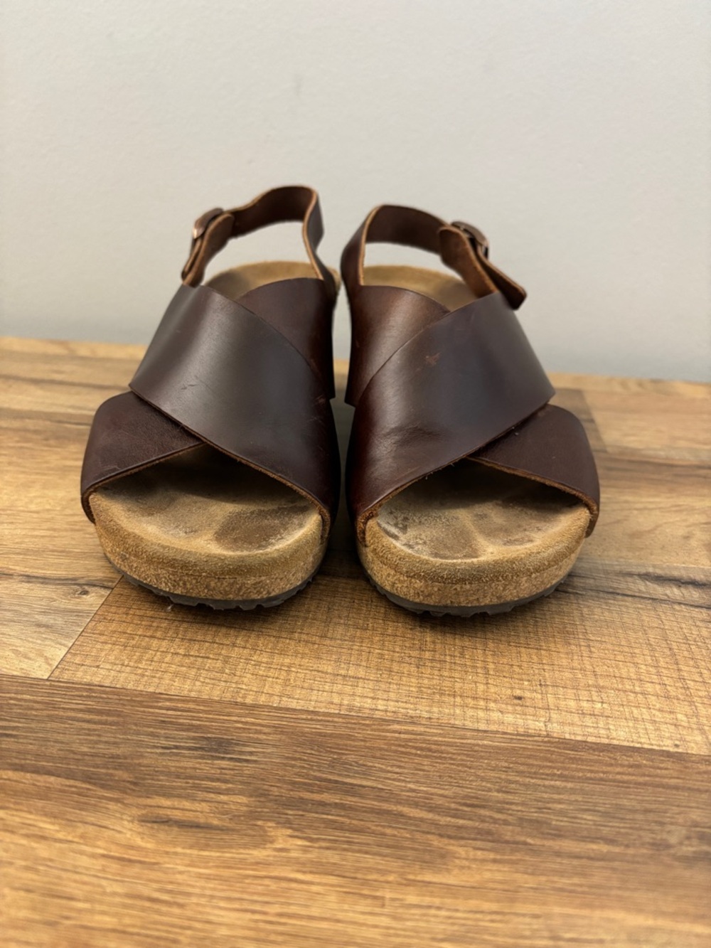 Birkenstock Papillio Samira Wedge Slide Sandals Leather Criss Cross Straps - Picture 4 of 10